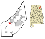 DeKalb County Alabama Incorporated and Unincorporated areas Fyffe Highlighted